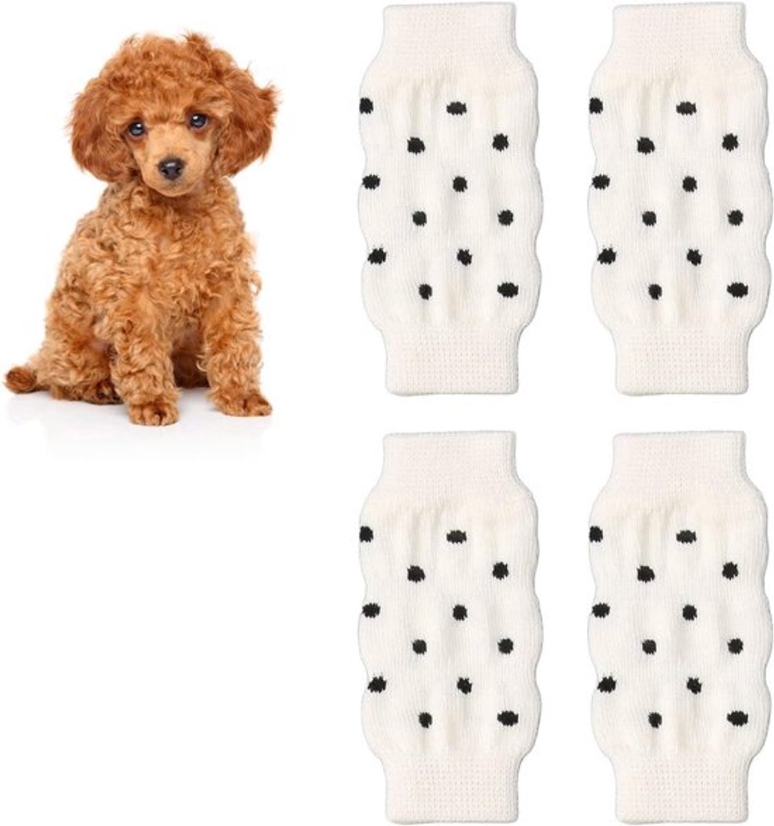 Schattige Polka Dot Hond Beenwarmers - Elastische Bescherming voor Koude Weer, Knitted Hondenaccessoires voor Comfort en Warmte