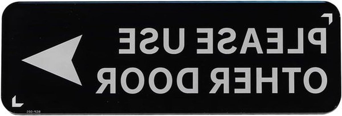 - Deurrichting bord sticker - Zelfklevend - Zwart - Muurplaat - Richtingaanwijzer - Acryl - Geschikt voor thuis, kantoor, bedrijf - Zwart - 3 x 9 inch