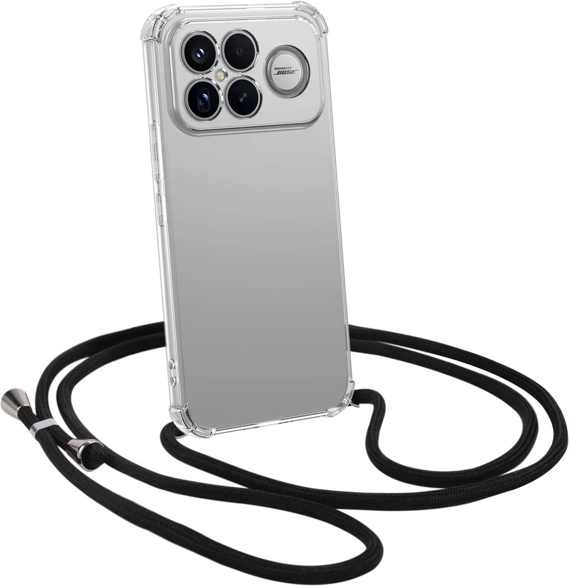 Transparant Hoesje met Koord Geschikt voor Xiaomi Poco F8 Ultra - Case Schokbestendig TPU - Shockproof Back Cover met Ketting - Doorzichtig