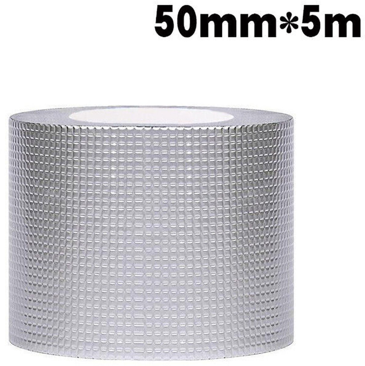Waterdichte butyltape - Met aluminiumfolie - Rubberen afdichtingstape - Zelfklevende tape met aluminiumfolie - Geschikt voor het repareren van daklekkages, scheuren en leidingbreuken - 50 mm * 5 m