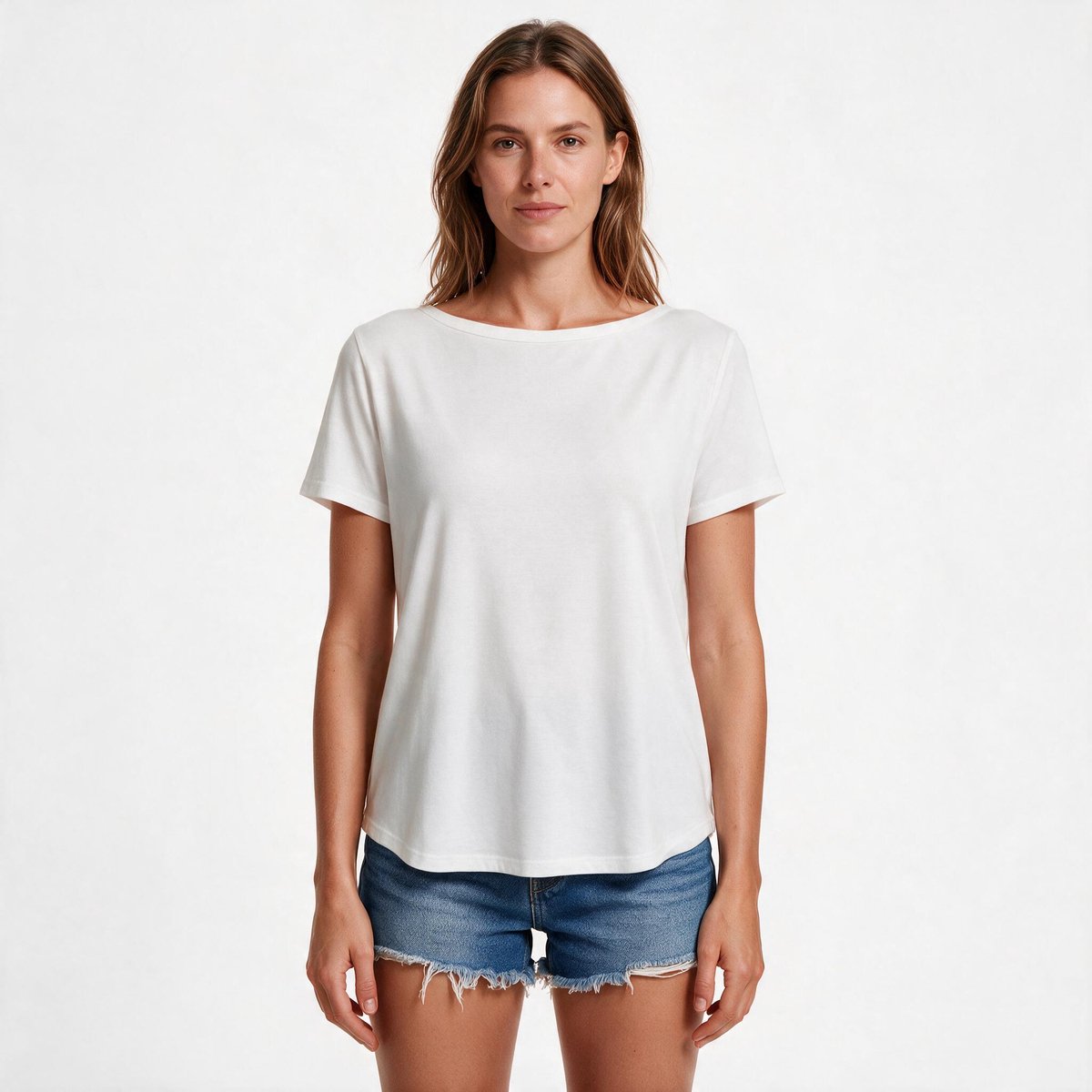 Imily Bela Dames Basic T-shirt met Ronde Hals