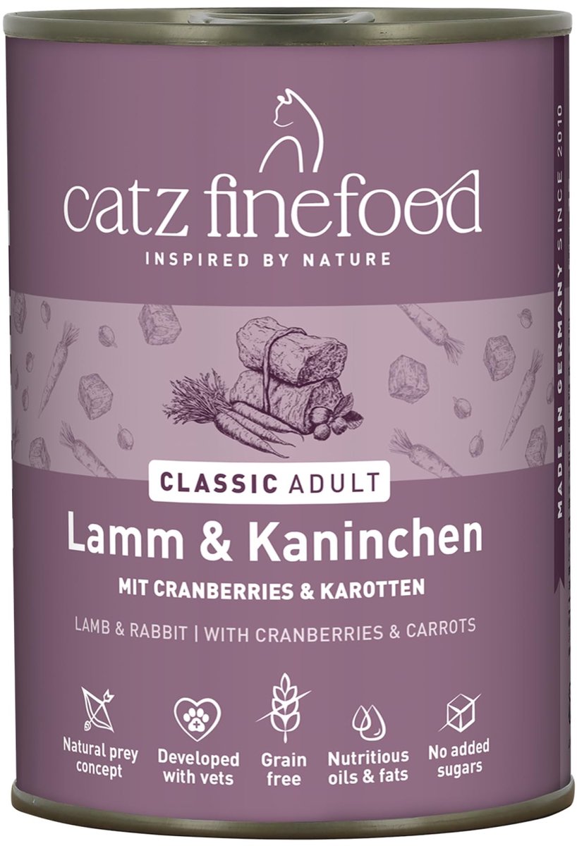 Solidchoice - Nat Kattenvoer met Lam en Konijn, 6 x 400g Blikken