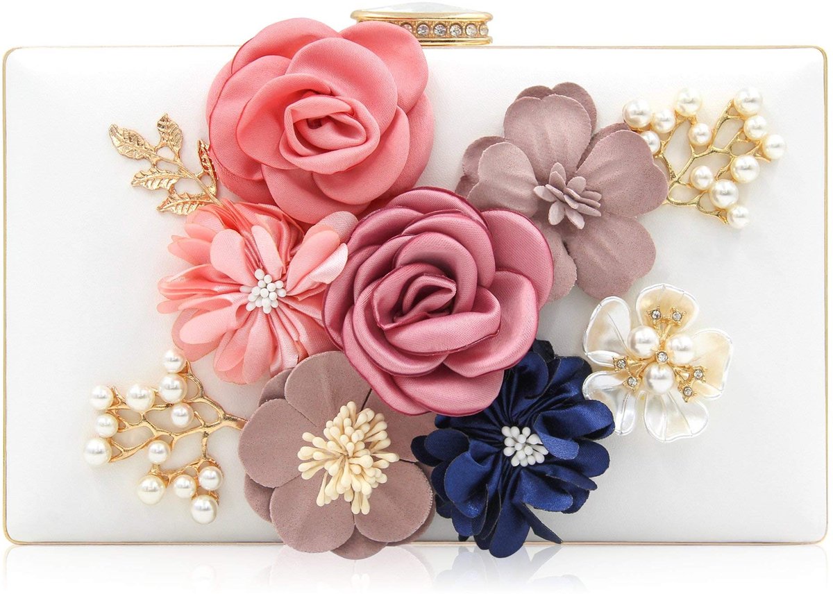 Solidchoice - Elegante Clutch Bag voor Avondgebruik met Bloemmotief