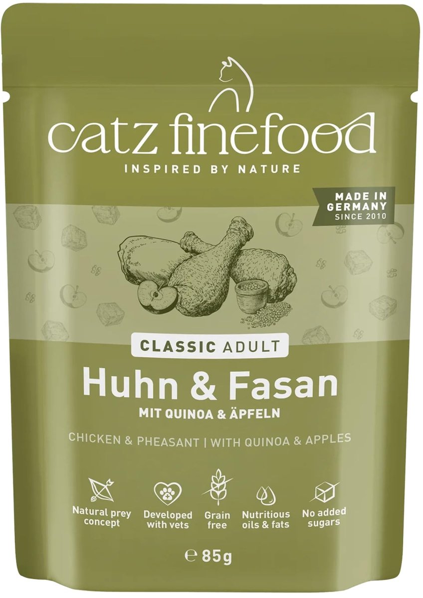 Solidchoice - Natvoer voor Katten met Kip en Fazant, verrijkt met Quinoa en Cress, 16 x 85 g