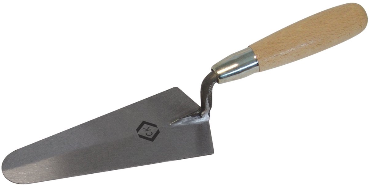 Solidchoice - Carbon Stalen Hoekspaan met Houten Handvat 180 mm