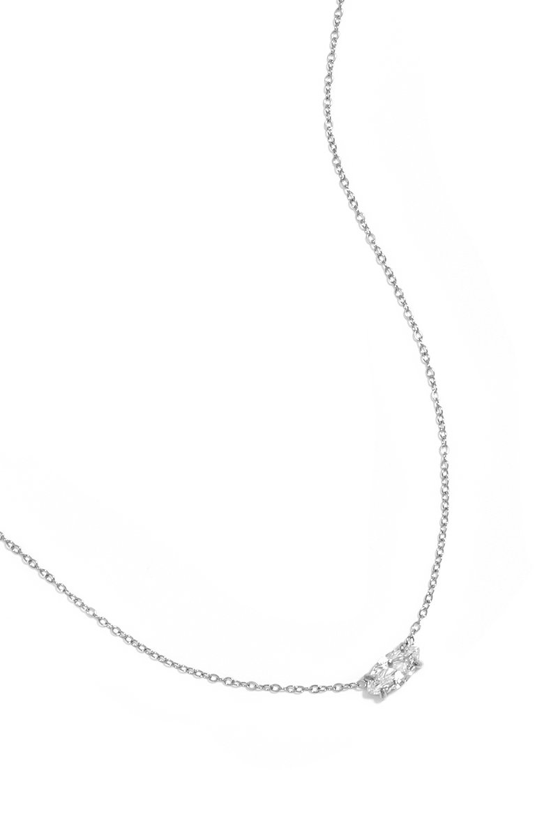Ellipsvormige Schakelketting met Ovale Hanger – RVS - Zilver