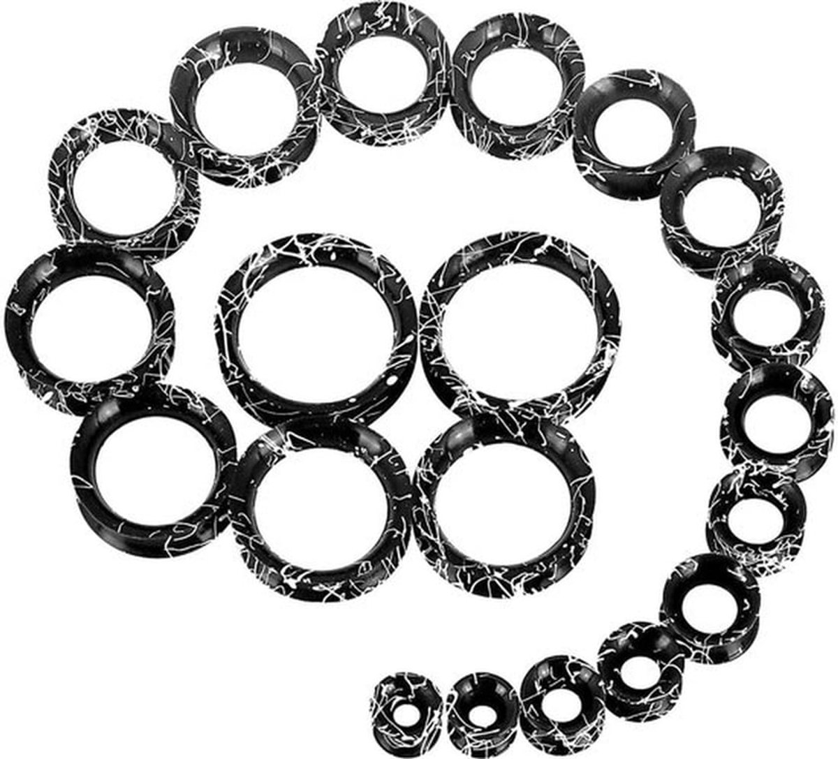 Siliconen Tunnels Set van 10 Paar - Flexibele Expander - Oorpiercing Sieraden - Lichtgewicht en Duurzaam - Geschikt voor MRI-scans - 10 Maten 6-25 mm - Oorexpander