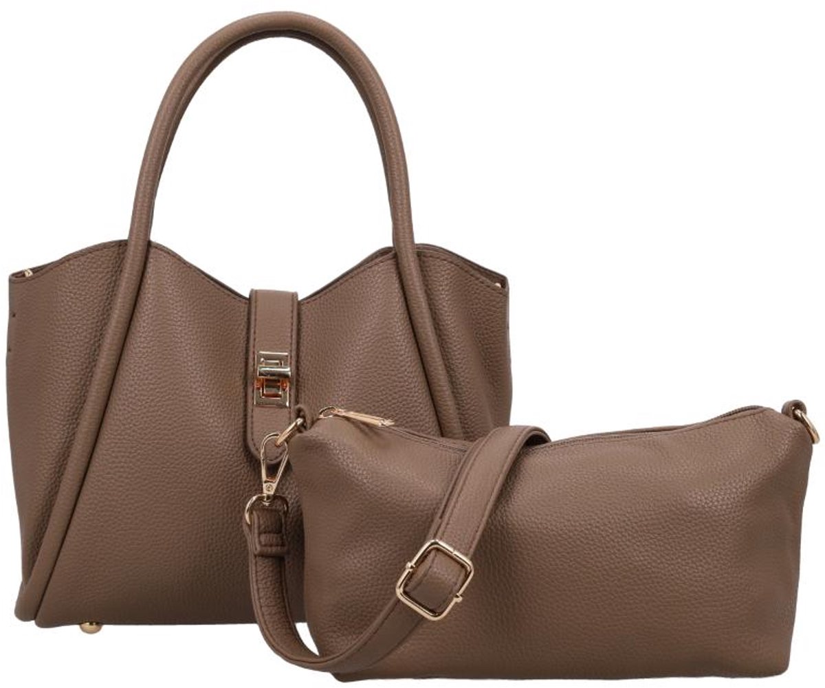 Flora & Co Goldie Medium Handtas Dames - Imitatieleer - Taupe