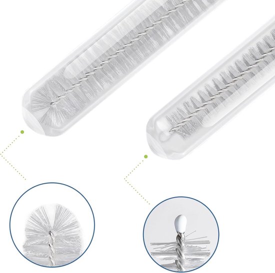 Flessenborstel Set - 20 stuks - Lengte 21 cm- Komborstel Reinigingsborstel - Flessen Schoonmaken - Bottle Brush - Rietborstel - Hose Cleaning Brush for Narrow Neck Bottles, Bottles, Jars and Teapot Spout — afbeelding 5