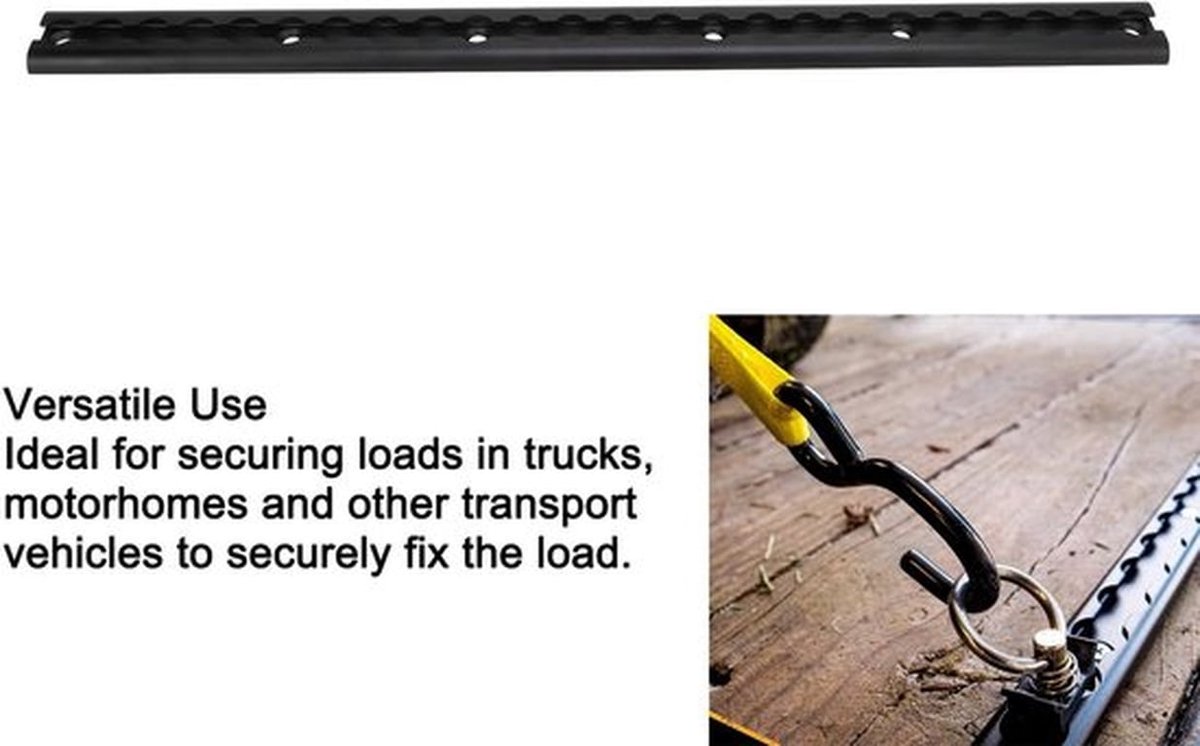 L-rail aluminium - geanodiseerd - voor vrachtwagens/aanhangers - verstelbaar - voorgeboorde gaten - 60 mm breed - Sjorrail
