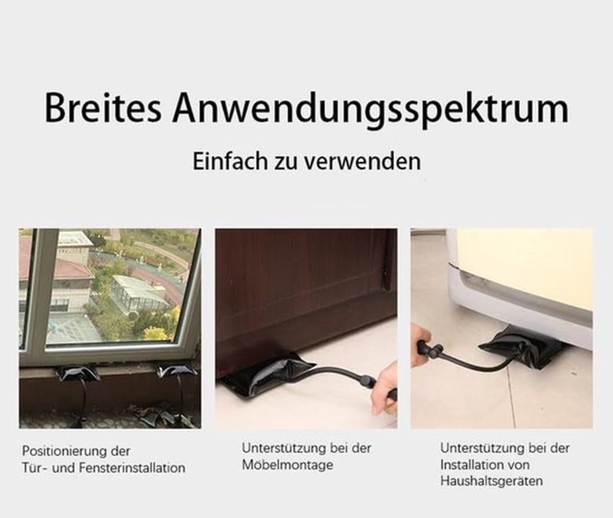 Montagekussen - hefkussen - luchtkussenlift - belasting tot 200 kg - 8 stuks - zwart - professioneel - gebruik