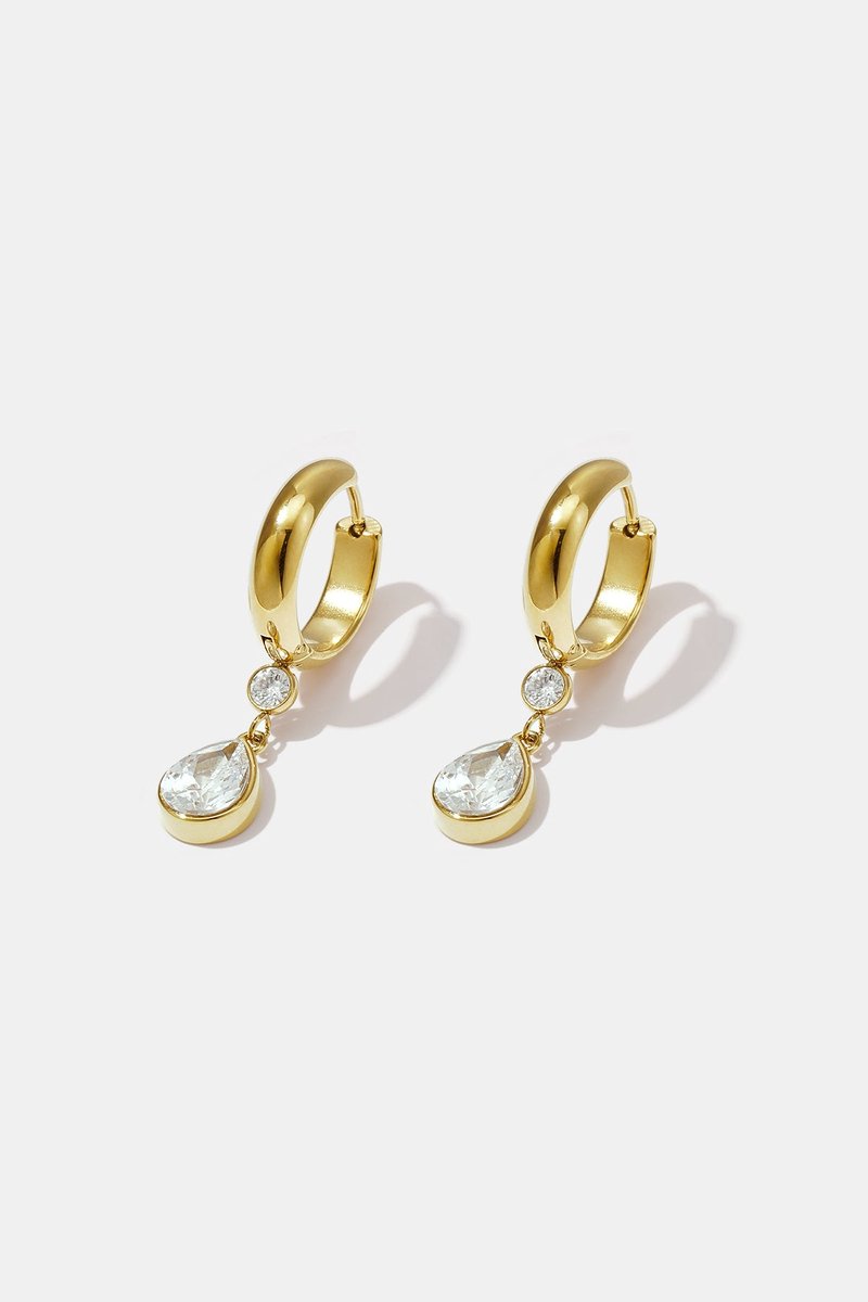 Lumé - Ovale Oorbellen - Zirkonium & Stainless Steel - - Zilver