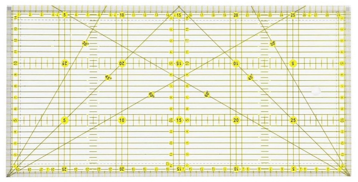 SSTRWGOOD Naairegel 15 x 30 cm - Patchworkliniaal met hoekmarkeringen - Antislip oppervlak - Geschikt voor quilten, naaien en patchwork - Kunststof naaldenliniaal - 3 mm dikte