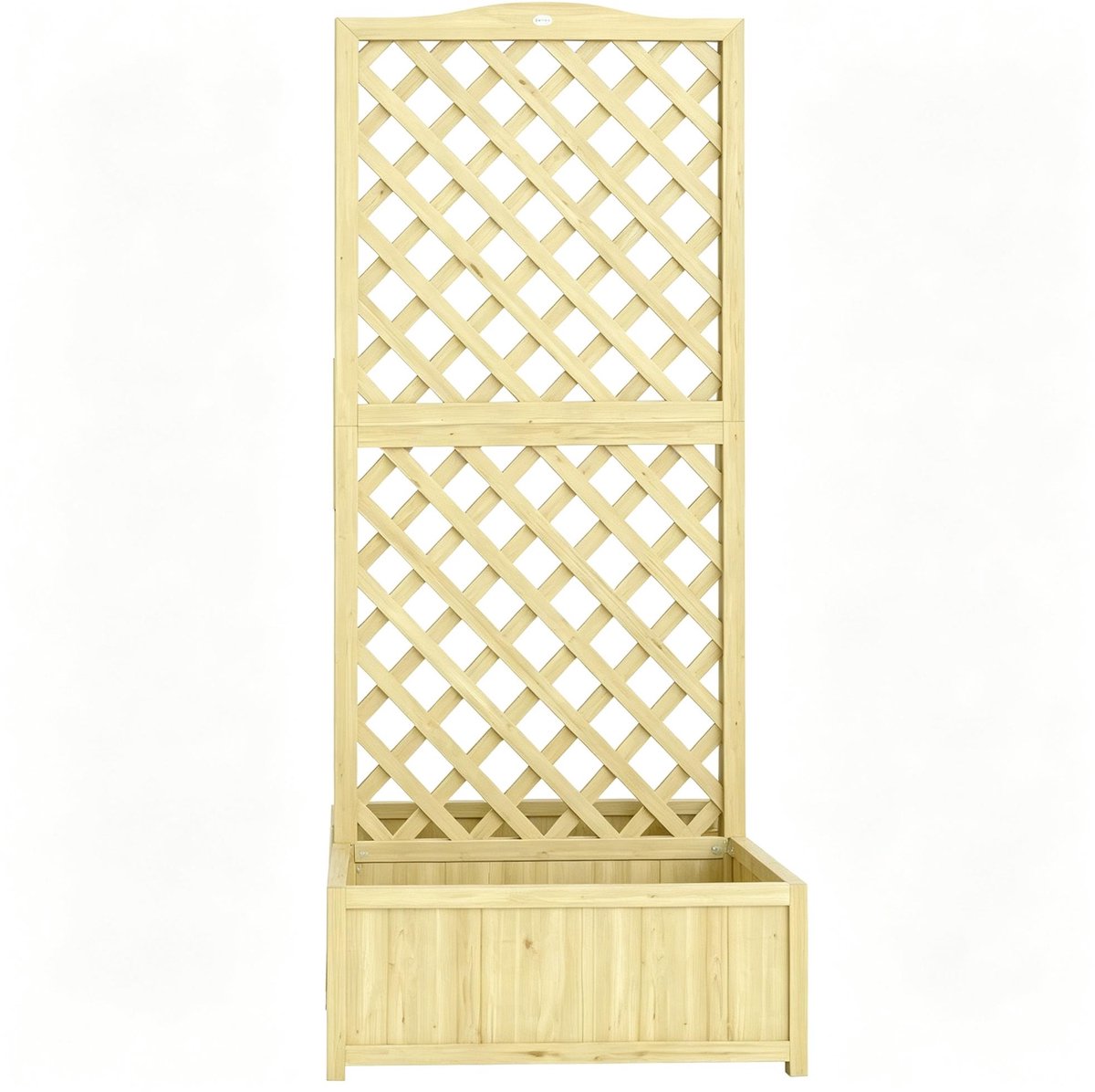 Plantenbak met klimrek - Bloembak - Weerbestendig - Met trellis - Buiten - Hout - Plantenrek -Natuurlijk