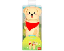 LEGAMI - 2-in-1 etui van zachte siliconen – Kawaii, penhouder, siliconen ritssluiting, pennenzak, potloden, markers, H 18,5 cm, GOLDEN
