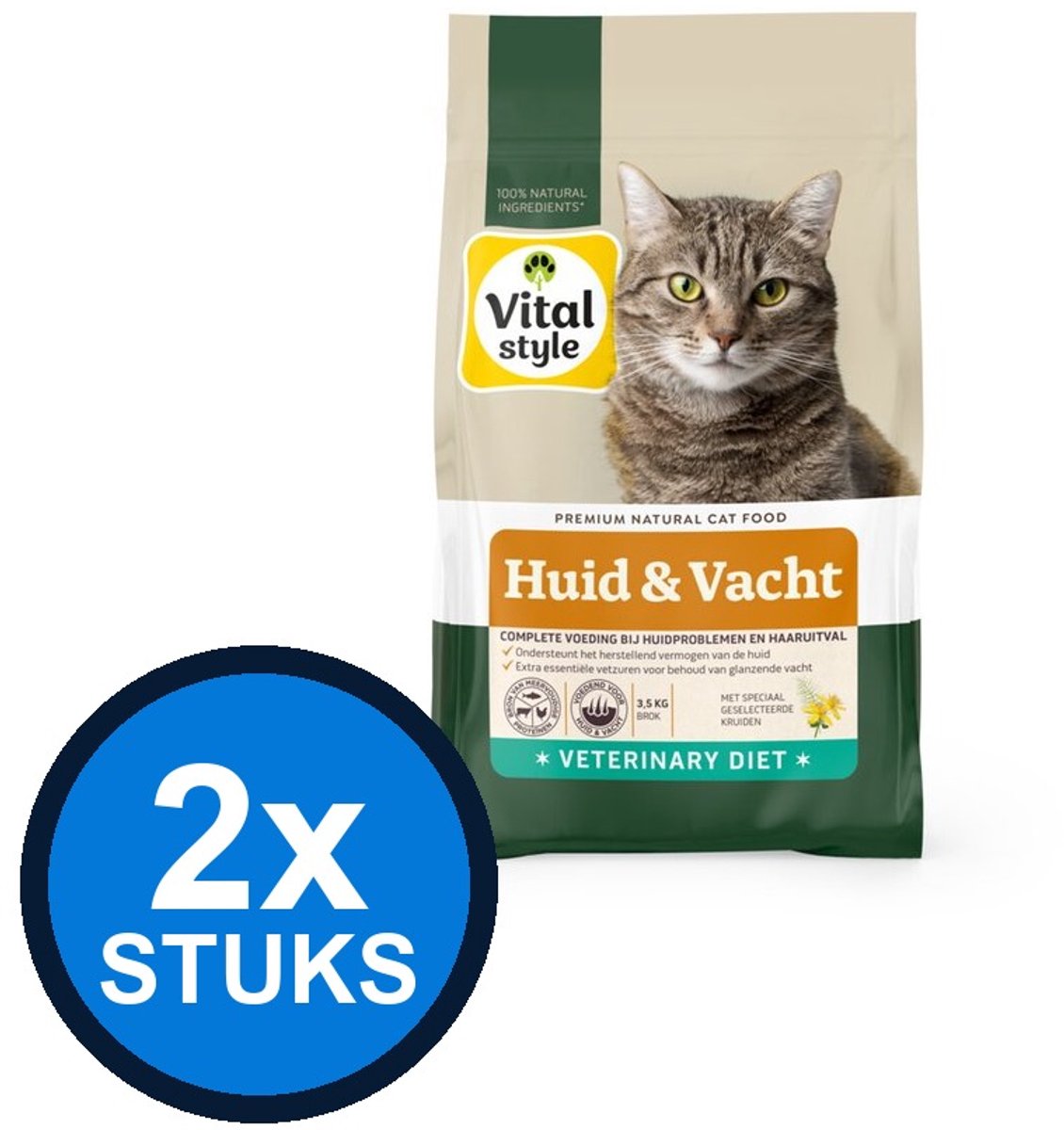 VITALstyle VITALstyle Kat Huid & Vacht - Kattenvoer - 1,5kg