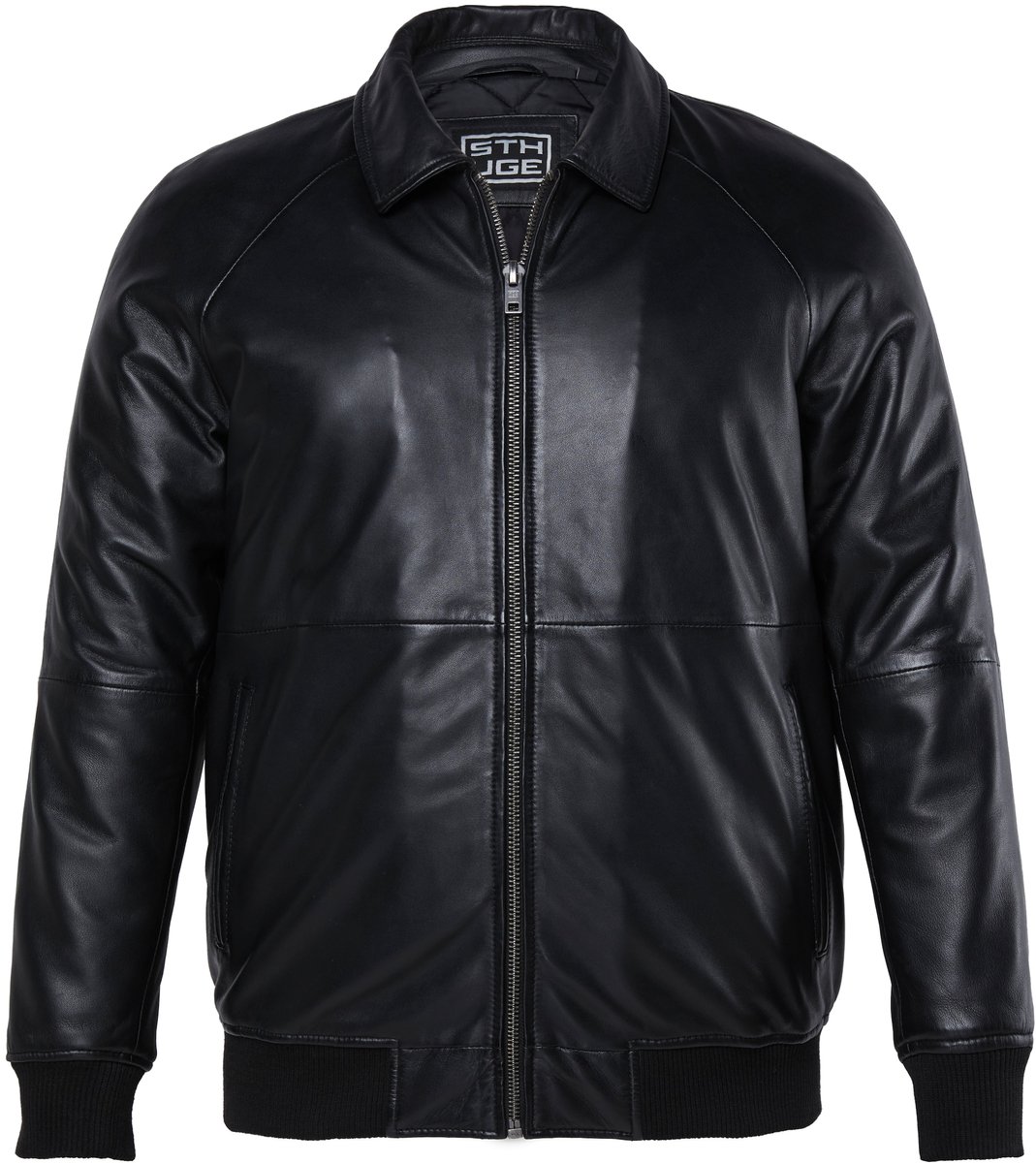 STHUGE - Heren - Leren blouson leer lamsnappa wattering tot 8XL - Zwart - Maat L