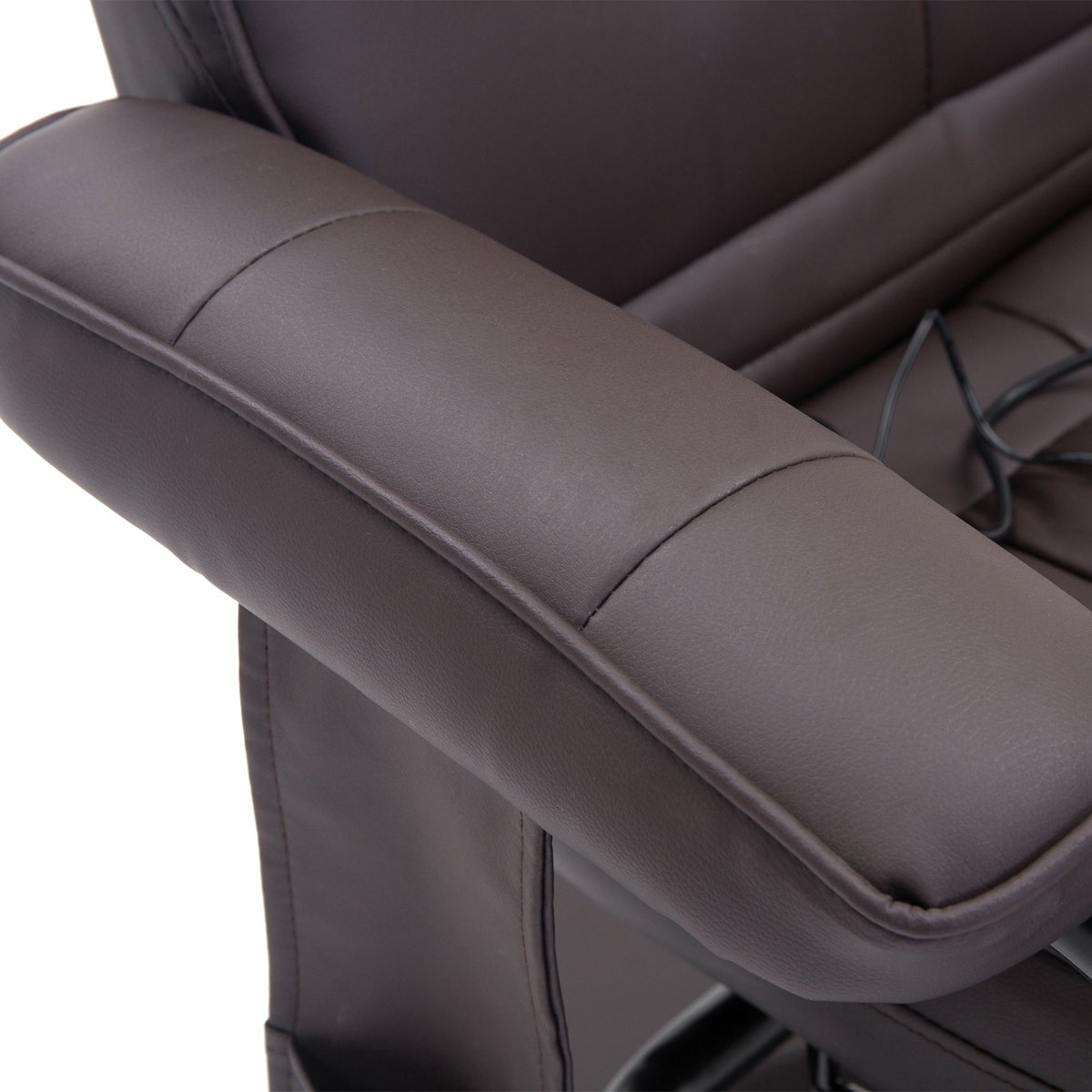 HOMCOM Massagestoel met Voetenbank 10 Vibratiepunten Bruin - afbeelding 3