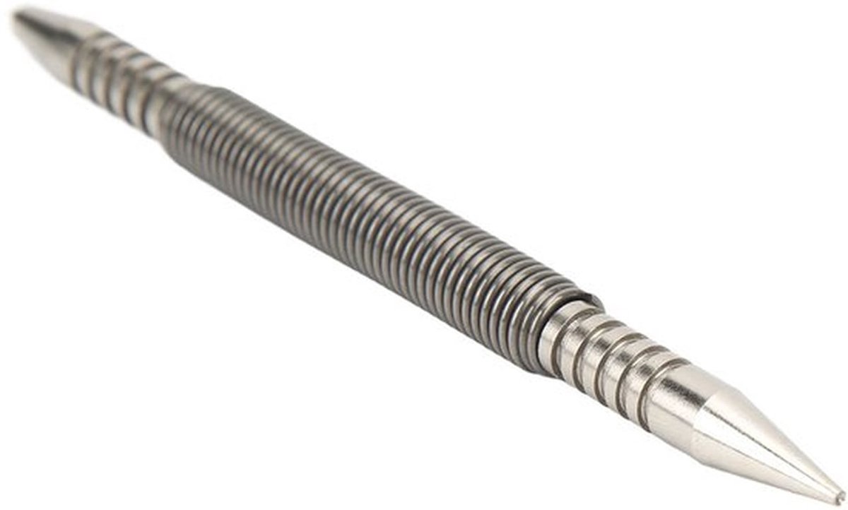 Centerpons Dubbel Hoofd - Koolstofstaal - Hamerloze Precisie Markeerder - Compact en Draagbaar - Geschikt voor Hout/Metaal/Glas - Inclusief 3/16 inch en 1/16 inch Punch - Pons