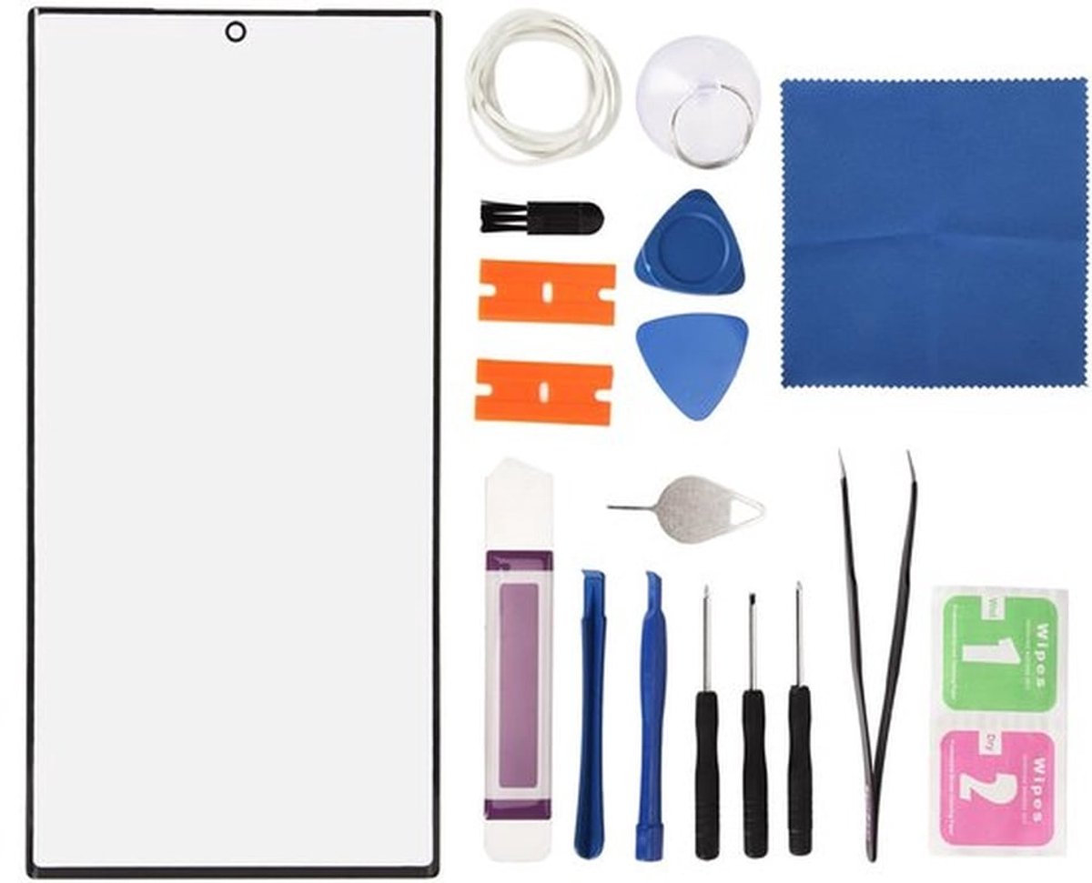 Schermvervanging voor S23 Ultra - Schermvervangingsset - Glazen Scherm - Reparatiegereedschap - Professionele Installatie - Inclusief Zuignap en Pincet - Telefoon Scherm