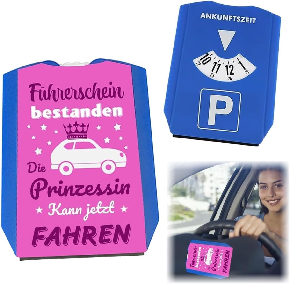 Parkeerschijf - Roze - 1 stuk - Kunststof met IJskrabber - Voor Auto, Motorfiets en Camper