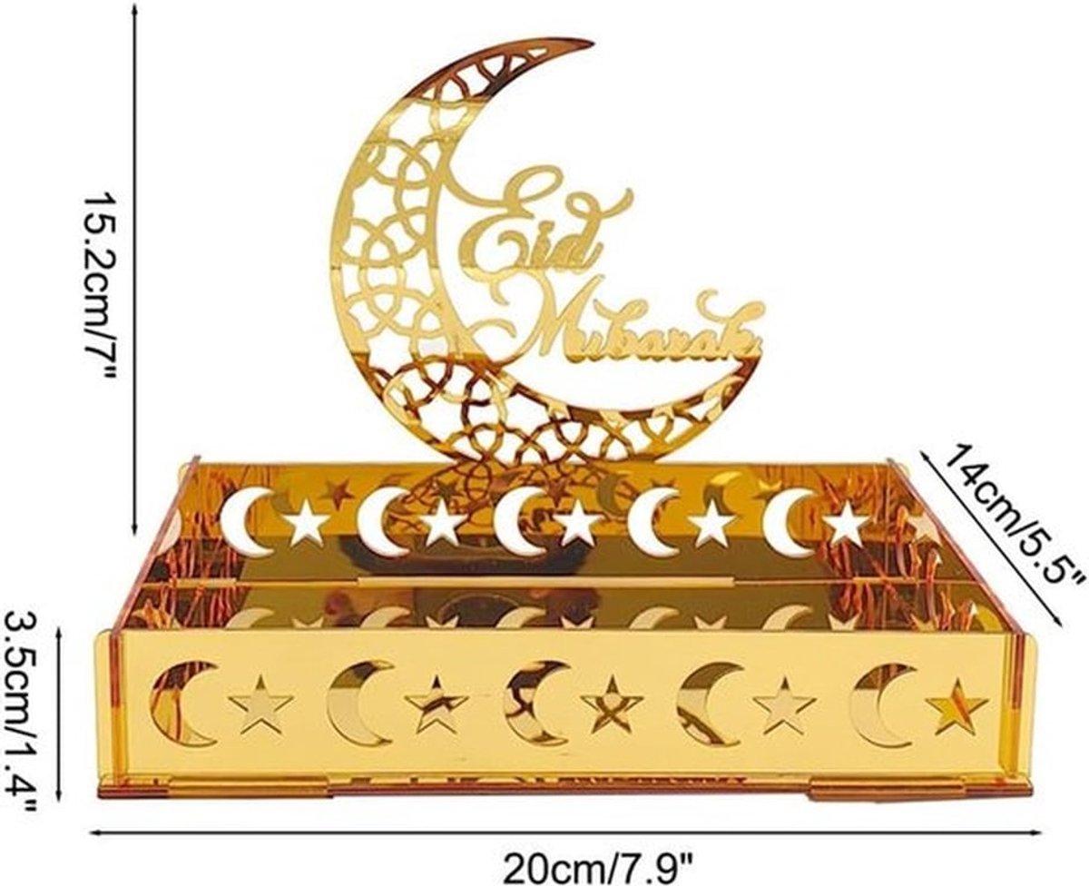 Dienblad voor Ramadan - Maan Stervormige Snack Box Organizer - Plaats Snacks Snoepjes Koekjes Fruit