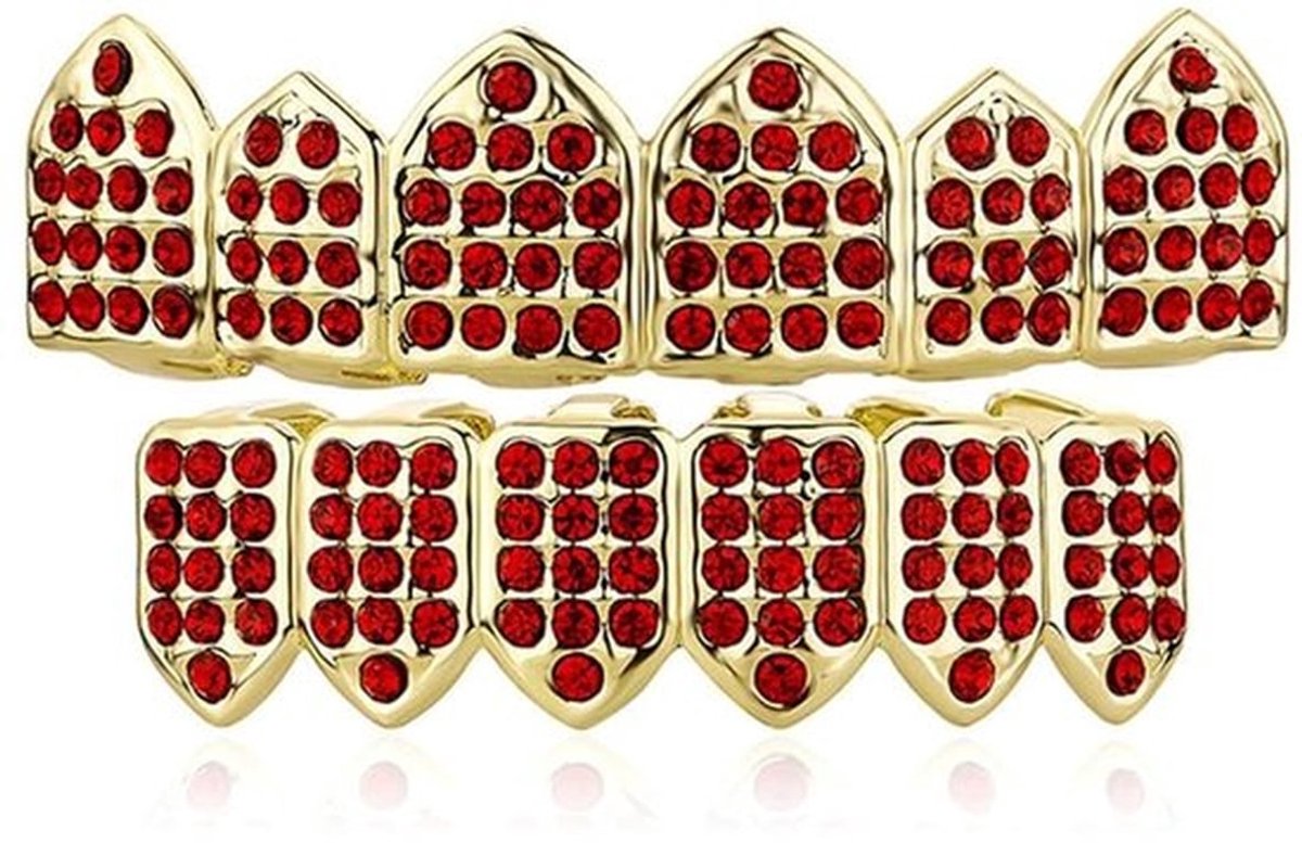 Tanden Grillz Pave CZ - 6 Tanden - Kristal - Unisex - Hypoallergeen - Sieraden voor Cosplay/Party - Mondsieraden