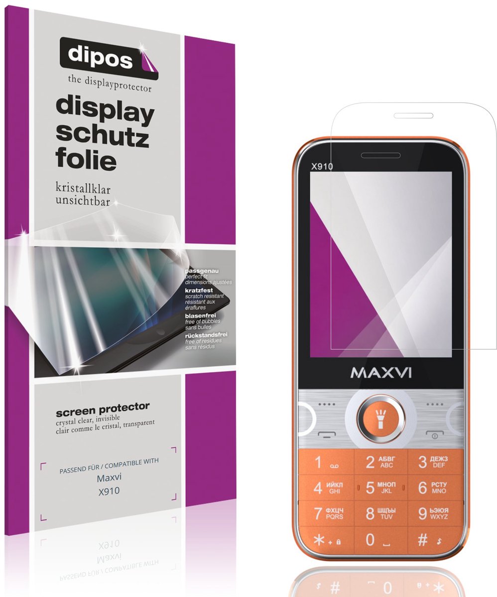 dipos – 4x Beschermfolie geschikt voor Maxvi X910 | Krasbestendige & heldere Screenprotector Ultra-Thin