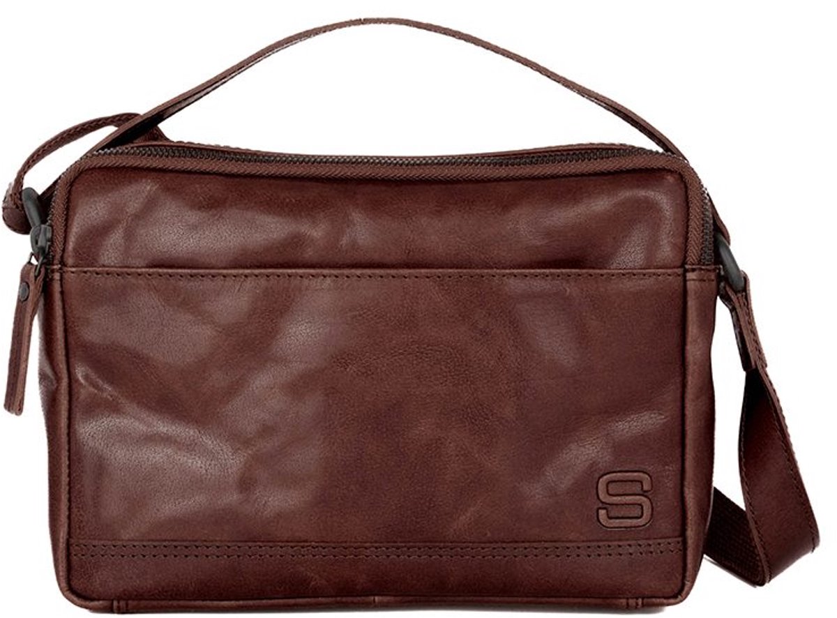 Leren Crossbodytas - Randell - Donkerbruin