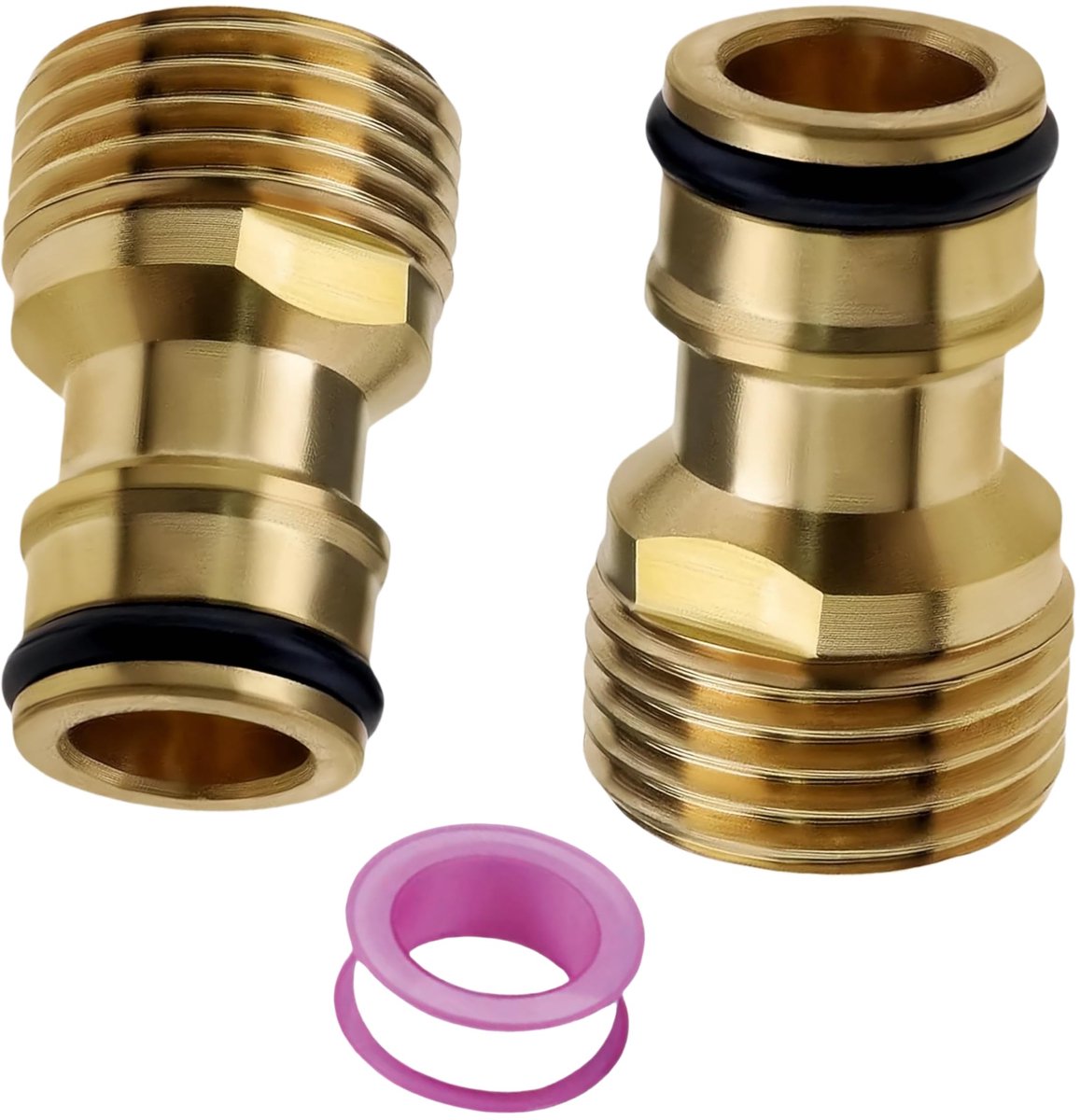 2-delige waterkraanadapter set met G1/2 buitendraad en 1/2 inch slangverbinding