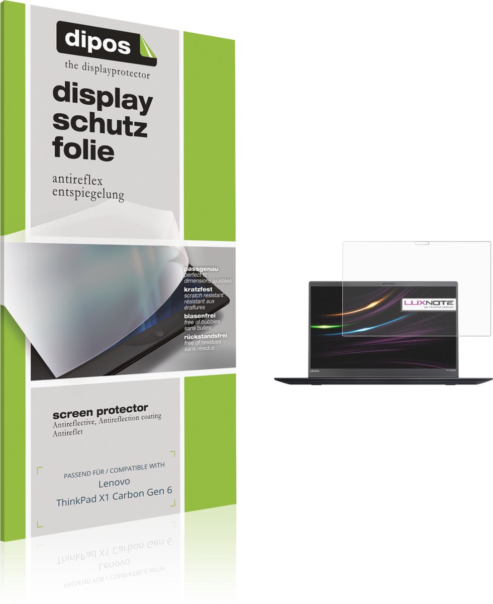 dipos – 2x Matte Beschermfolie geschikt voor Lenovo ThinkPad X1 Carbon Gen 6 | Krasbestendige & antireflecterende Screenprotector Ultra-Thin