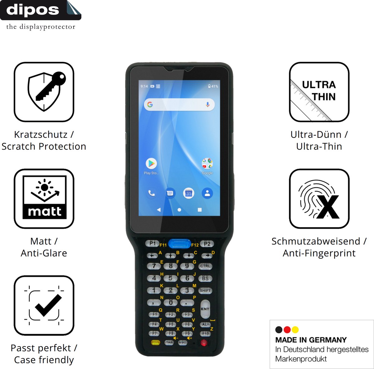 dipos – 4x Matte Beschermfolie geschikt voor Unitech HT730 | Krasbestendige & antireflecterende Screenprotector Ultra-Thin