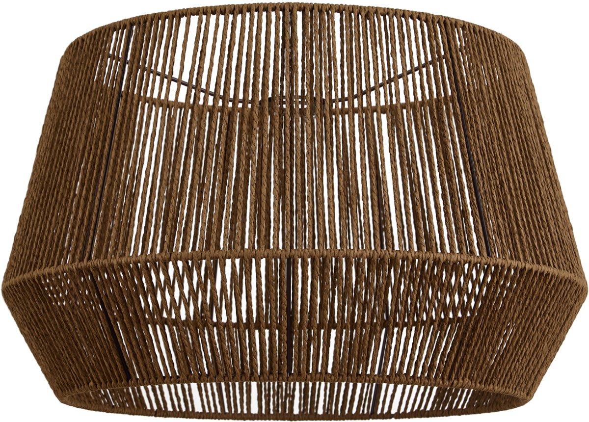 Qazqa japandi Lampenkap - Bullet - bruin, rond, supports-e27, diameter 50 centimeter