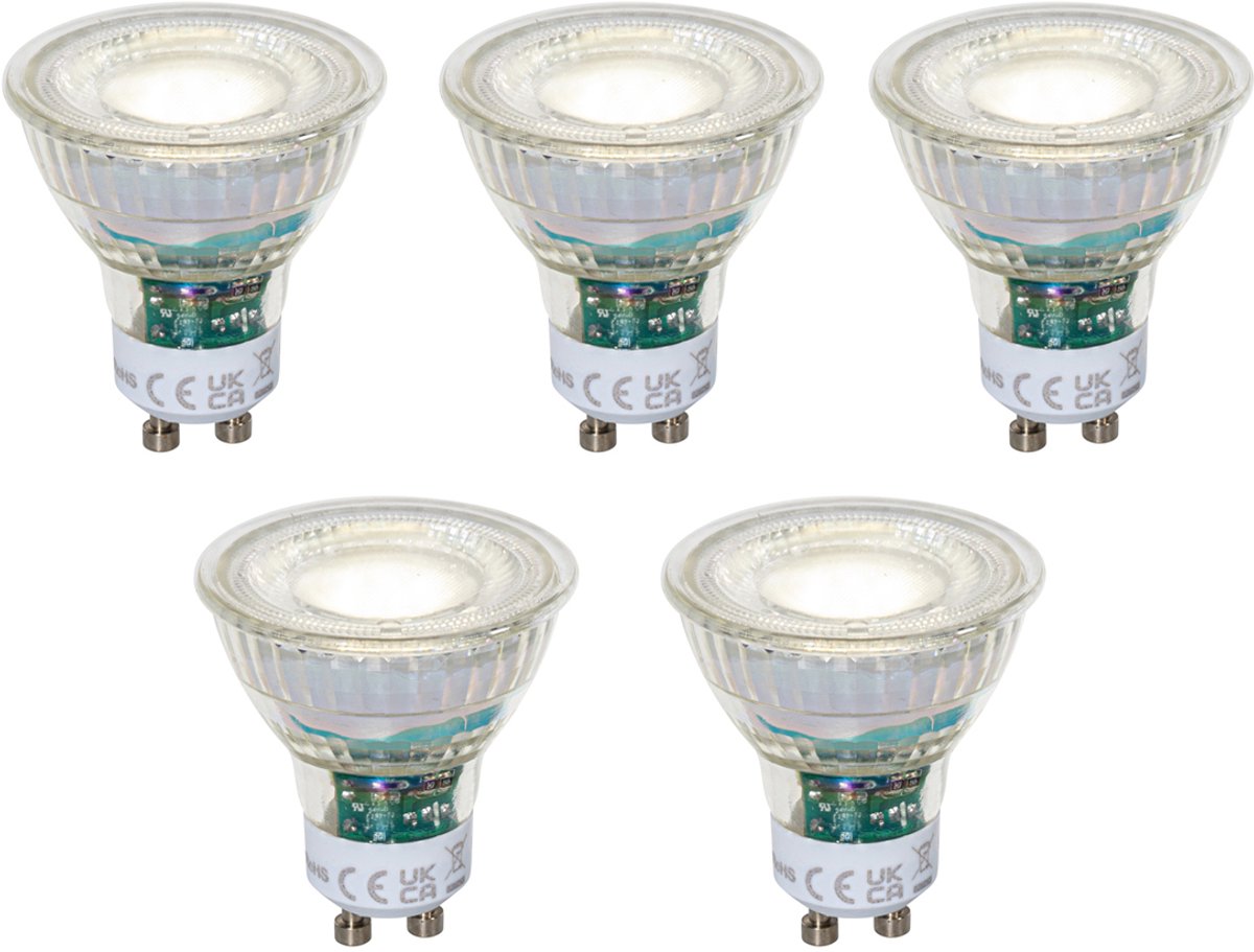 Luedd Set van 5 GU10 50mm dimbare LED lampen helder 2.5W 450 lm 4000K