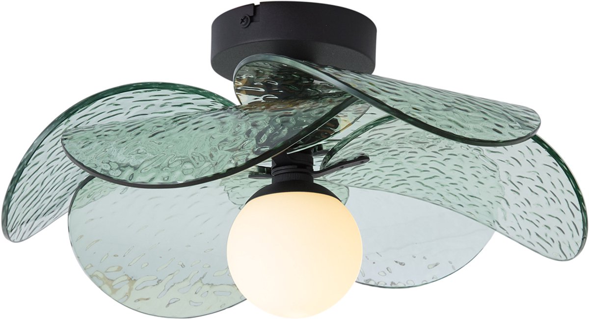 Qazqa design plafondlamp, plafonniere - Kemner - zwart, rond, 34.5cm, ideaal als hal, slaapkamer en woonkamer lamp