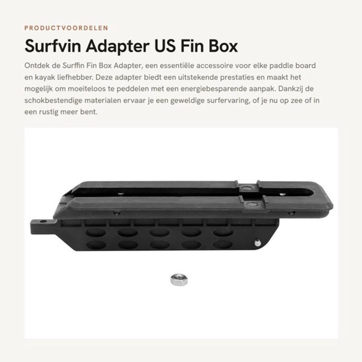 Surfvin Adapter - US Fin Box Adapter - Geweldige prestaties - Compact formaat - Paddle Board Accessoires - Ideaal voor kajakken - Geschik...