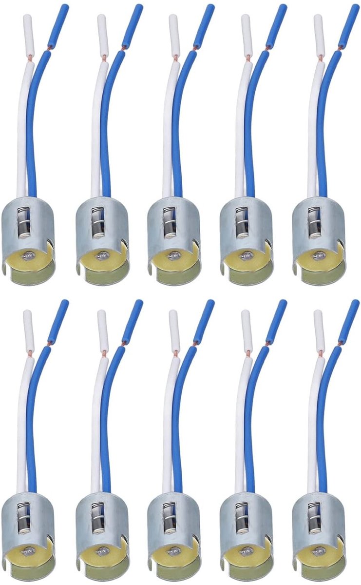 10 Stuks Lampfittingen voor 1156 LED Lampen, Flexibele Connectoren met 3.5 inch Kabel voor Turn Signal Verlichting DC 12V