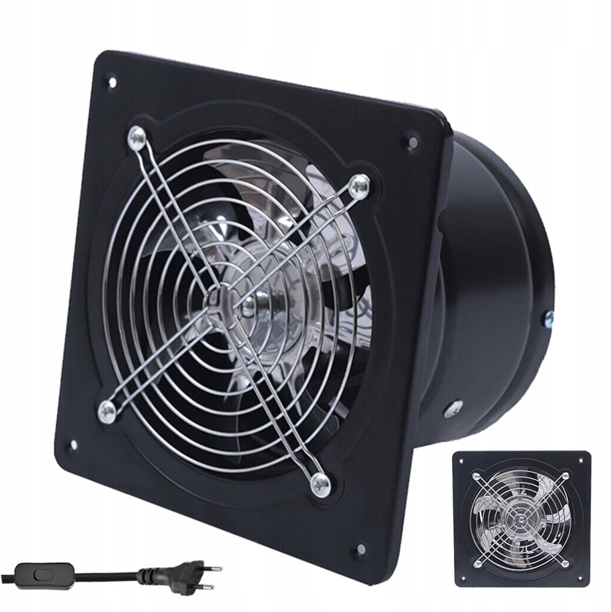 Badkamerventilator - Afzuigventilator - Afzuiger - Badkamer Ventilator - Ø 150 mm - Zelfsluitende Terugslagklep - Vochtbestendig Ijzer - 7 Bladen - 40W - Kanaalafzuigventilator - Voor Badkamer Keuken en Kelder - Ventilatie