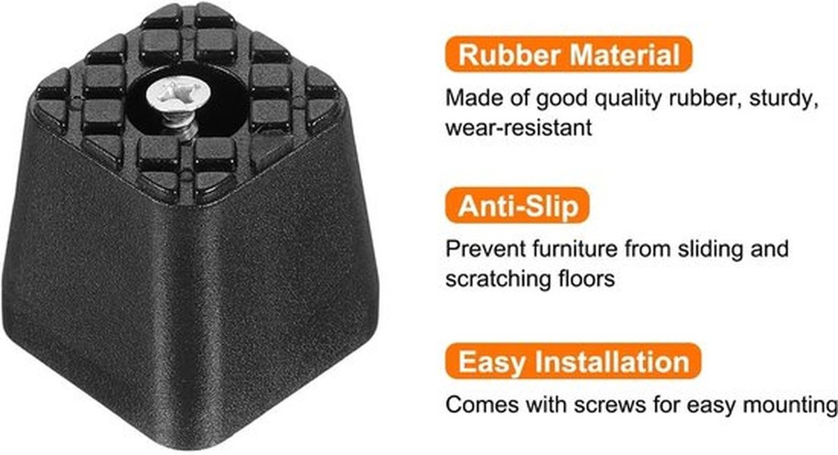 Meubelpootkussens 6 Stuks - Antislip Vloerbeschermers - Rubber Pads - Anti-kras - Voor Binnen/Buiten - 1.18x1.18 Inch - Meubelvoetjes