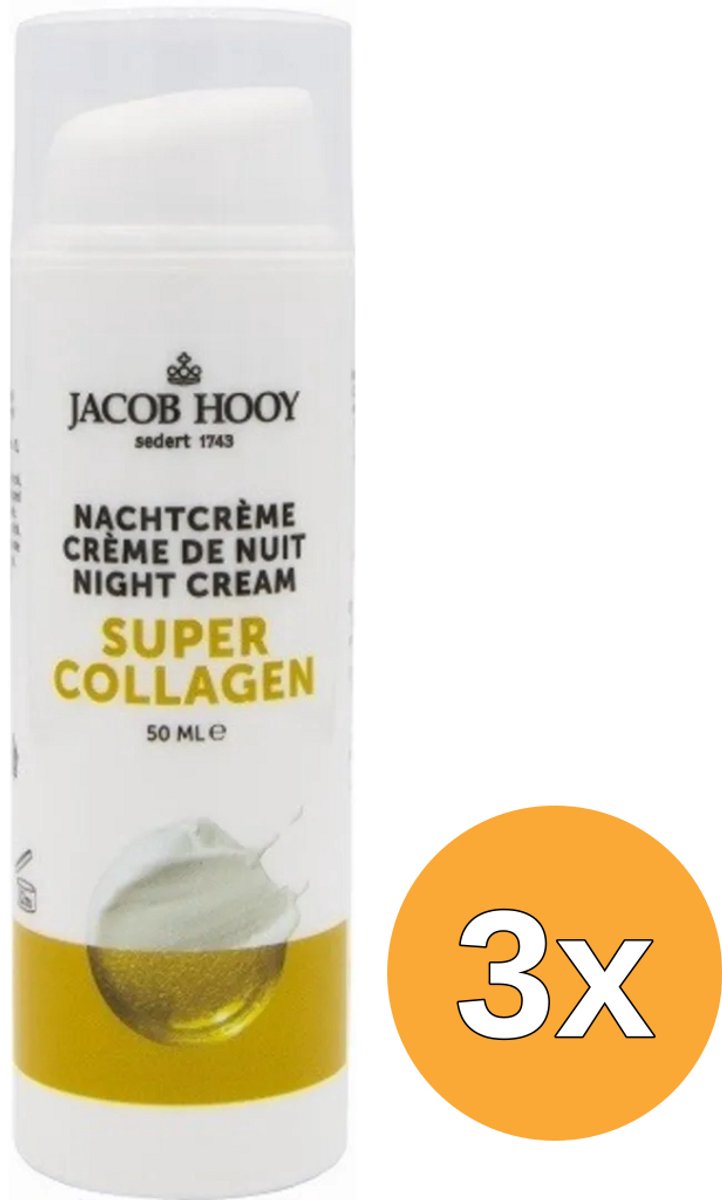 3x Jacob Hooy Super Collageen Nachtcreme (50 ml)