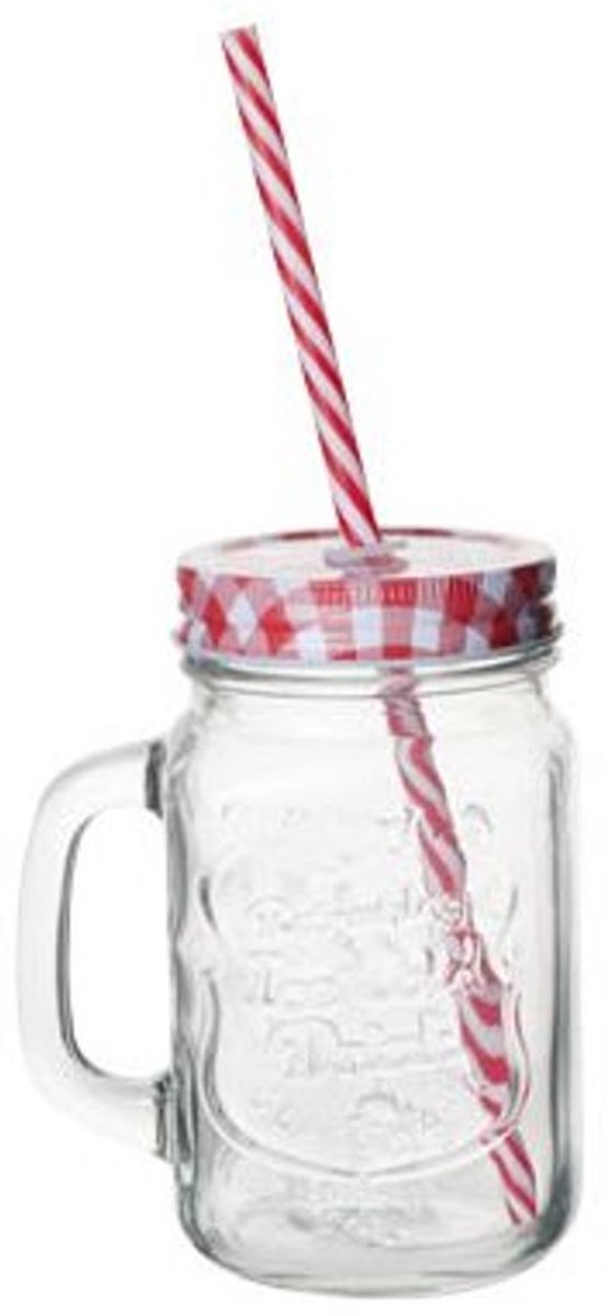 Cosy & Trendy Beker Met Oor En Deksel En Rietje 450ml