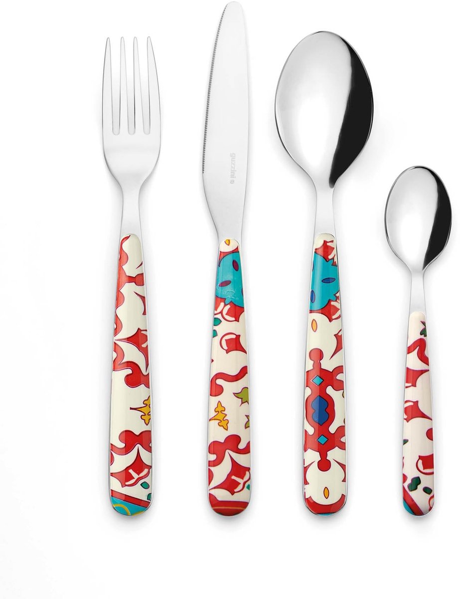 Solidchoice - Set van 24 Bestek met Flower&Lemon Design