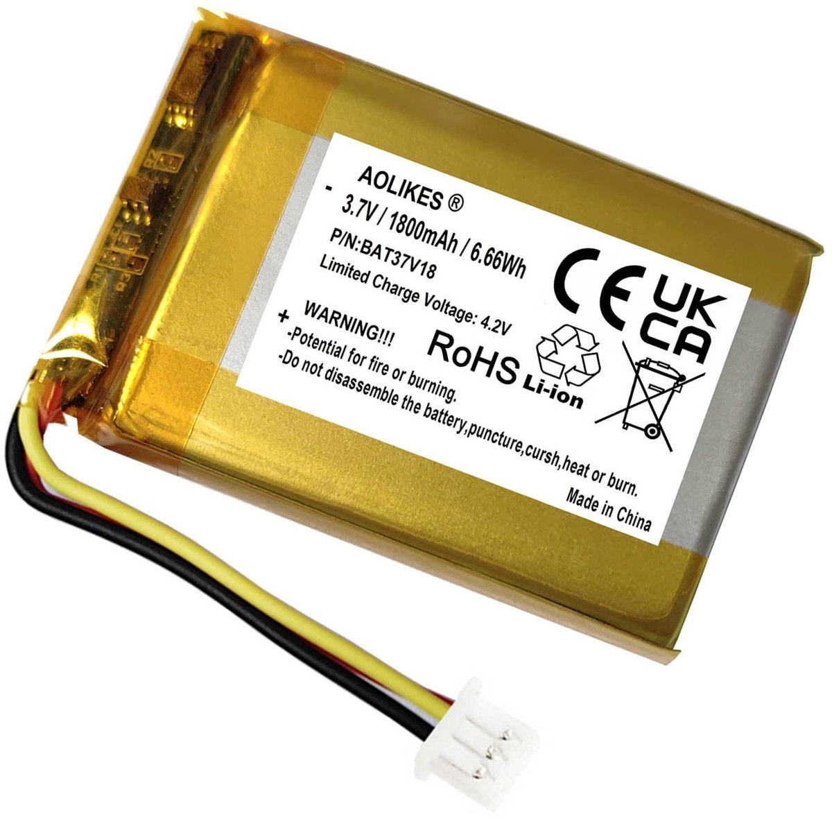 Solidchoice - 1800mAh Vervangende Batterij voor Draadloze Hoofdtelefoon