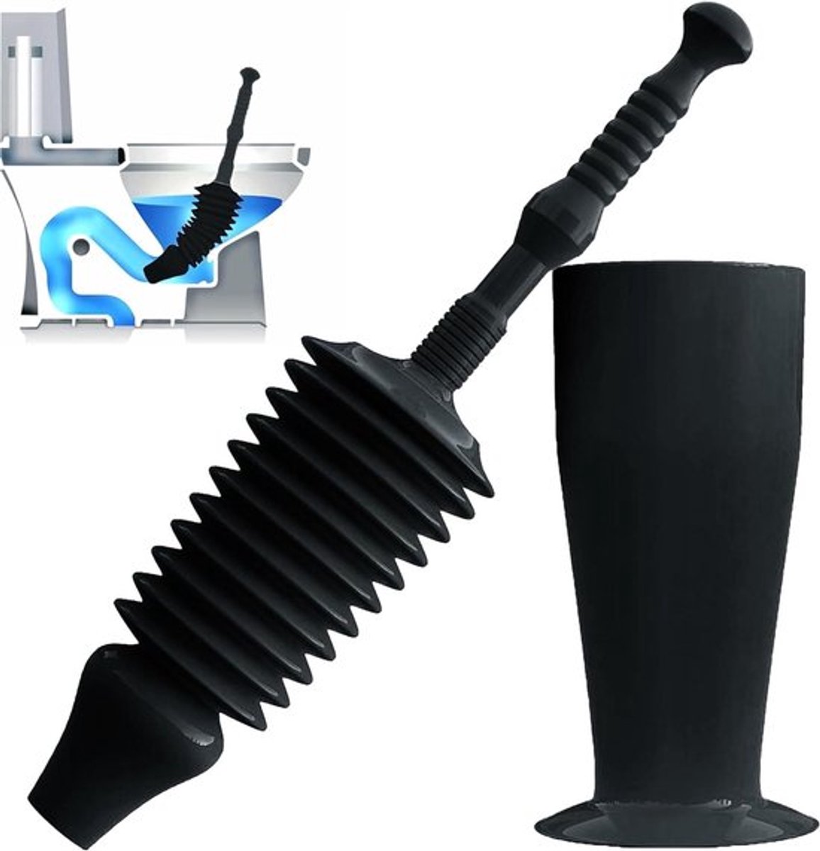 Werelds Beste Plunjer - Ontstoppen Toiletten - Robuuste Plunjers - Uniek Ontstoppingsontwerp - Toiletverstopping Verwijderingsgereedschap - Geschikt voor alle kleuren en modellen