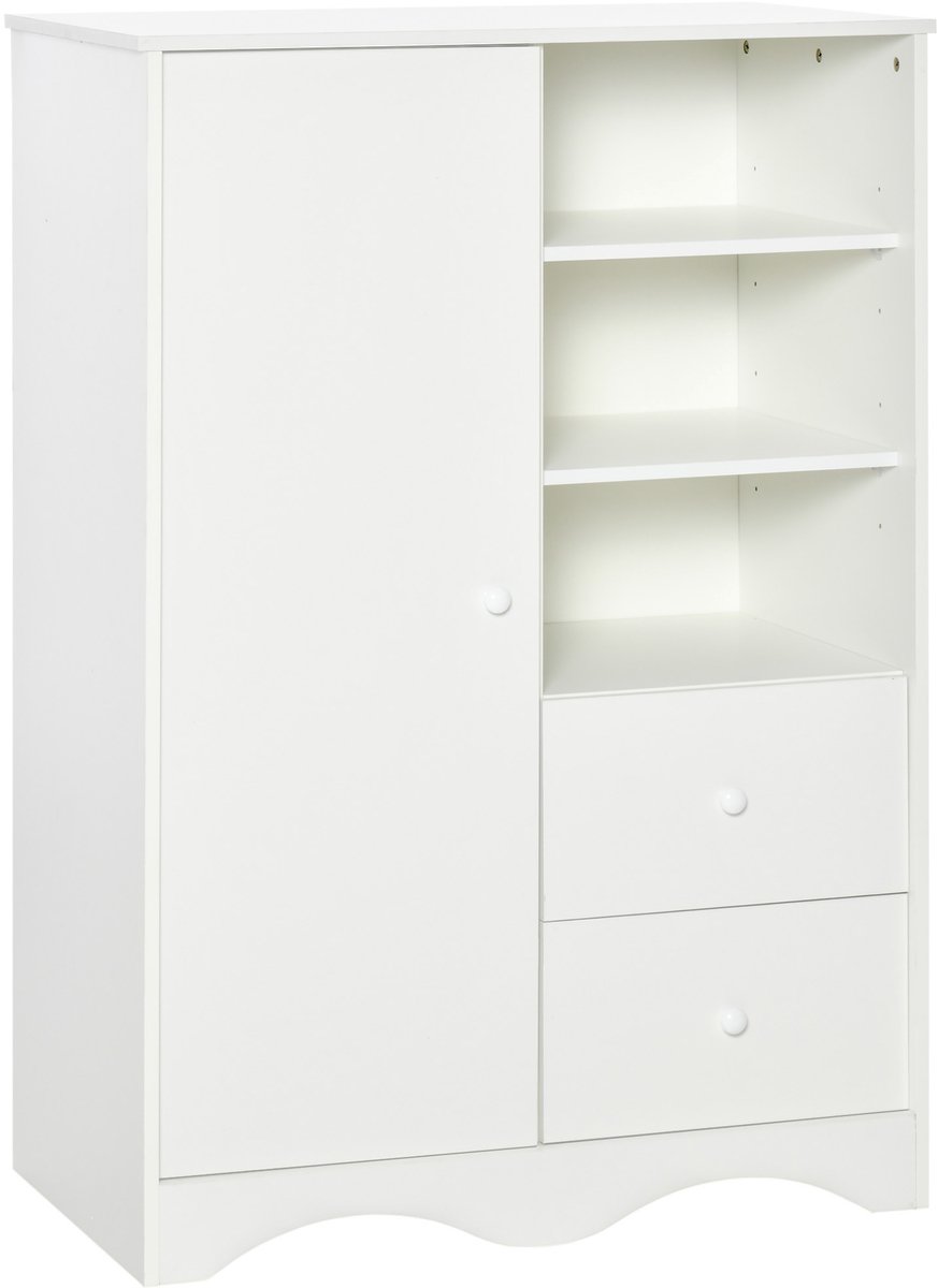 HOMCOM dressoir - MDF klasse E1 - 85,7 x 49,2 x 123,8 cm - Wit