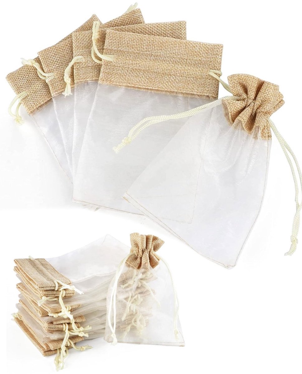 Solidchoice - Set van 12 Organza Tassen voor Sieraden en Cadeaus