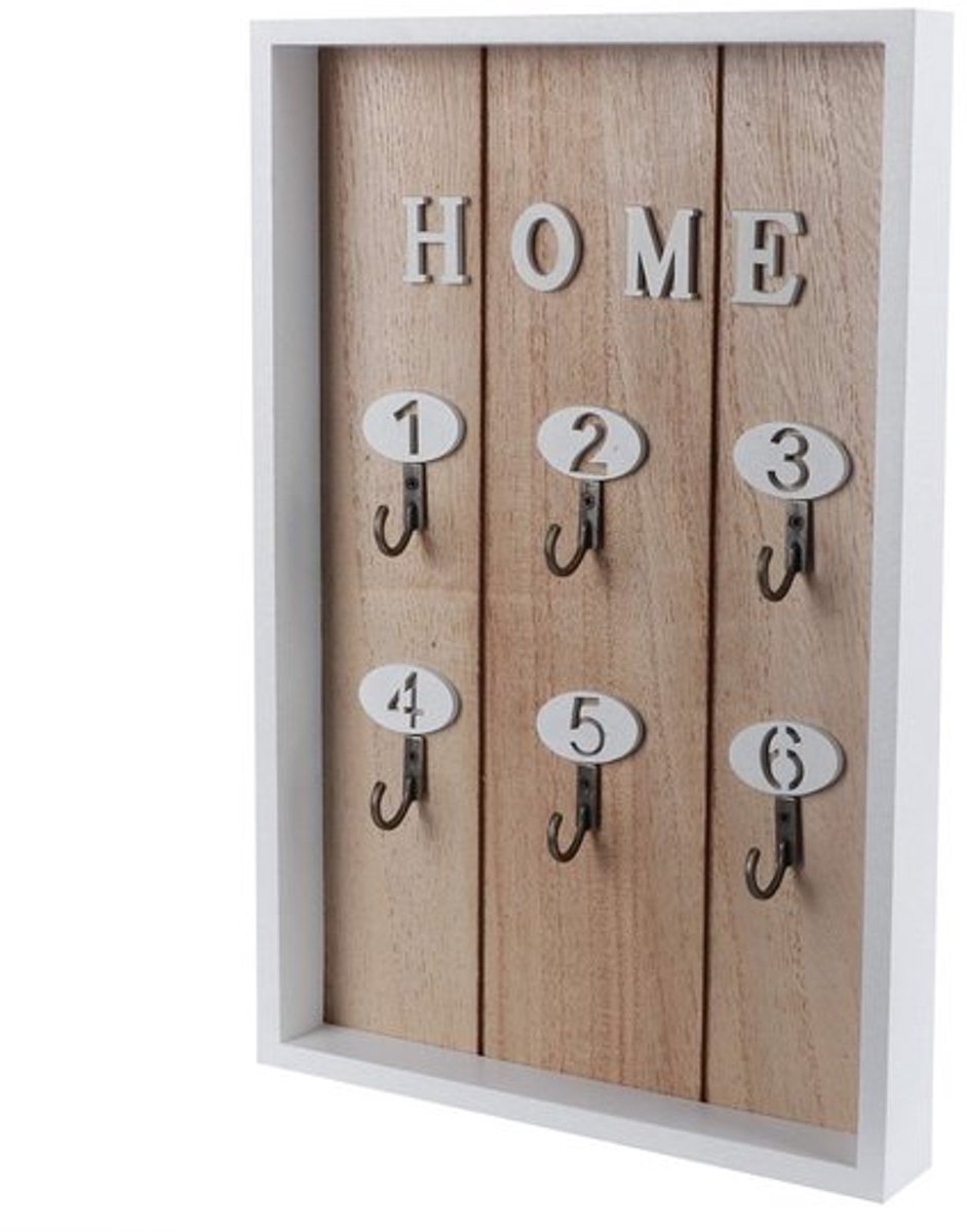 Sleutelhouder Muurmontage - Houten Sleutelrek - Decoratieve Sleutelhouder - Duurzaam Hout - Meerdere Haken - Modern Design