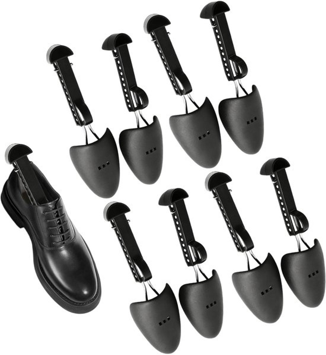 Schoenspanners 8x - Verstelbare Schoenspanners 25-32 cm - Schoenhouder - Zwart IJzer/Kunststof - Praktisch voor Thuis/Reis