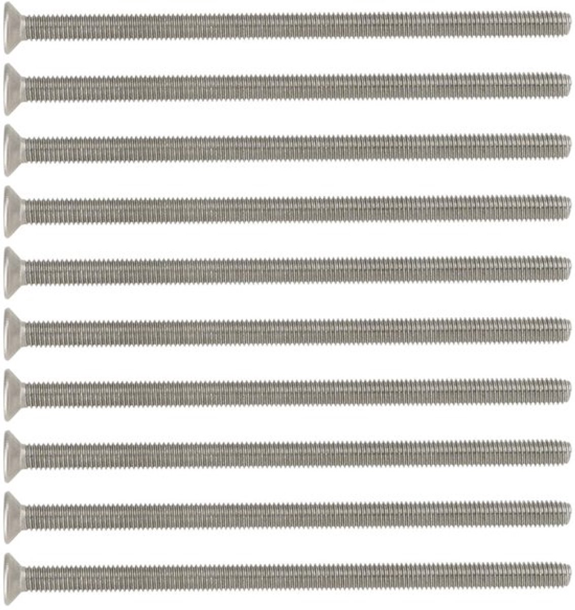 Schroeven M5X100mm 10 stks - Verzonken Phillips - Roestvrij Staal - Duurzaam - Corrosiebestendig - Geschikt voor UPVC Handvat - Bevestigingsmiddelen