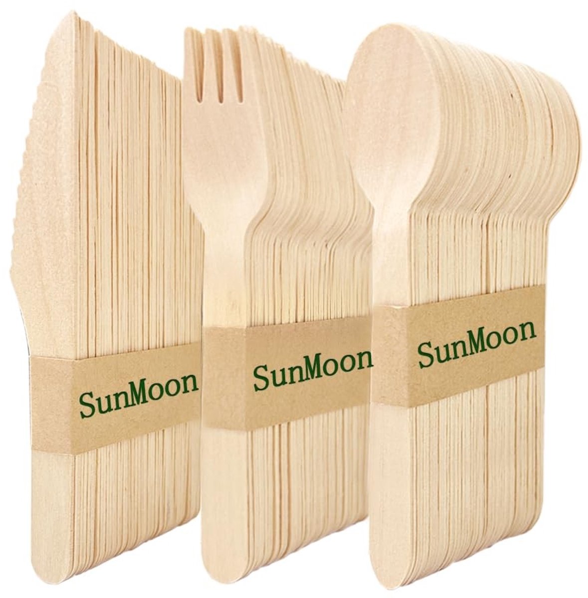 Solidchoice - 150 Stuks Wegwerp Houten Bestek Set